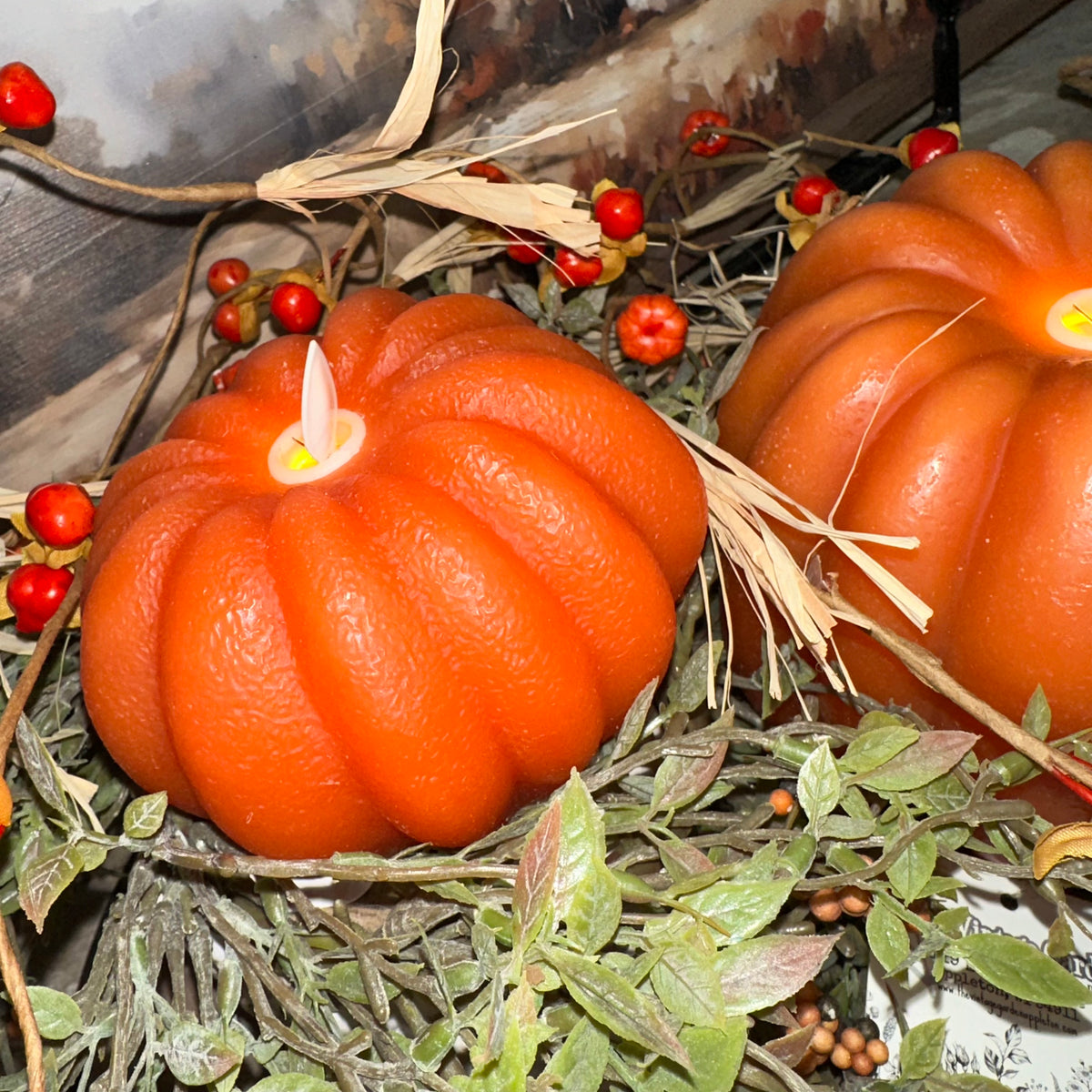 Pumpkin Motion Flame Candle | Battery Operated