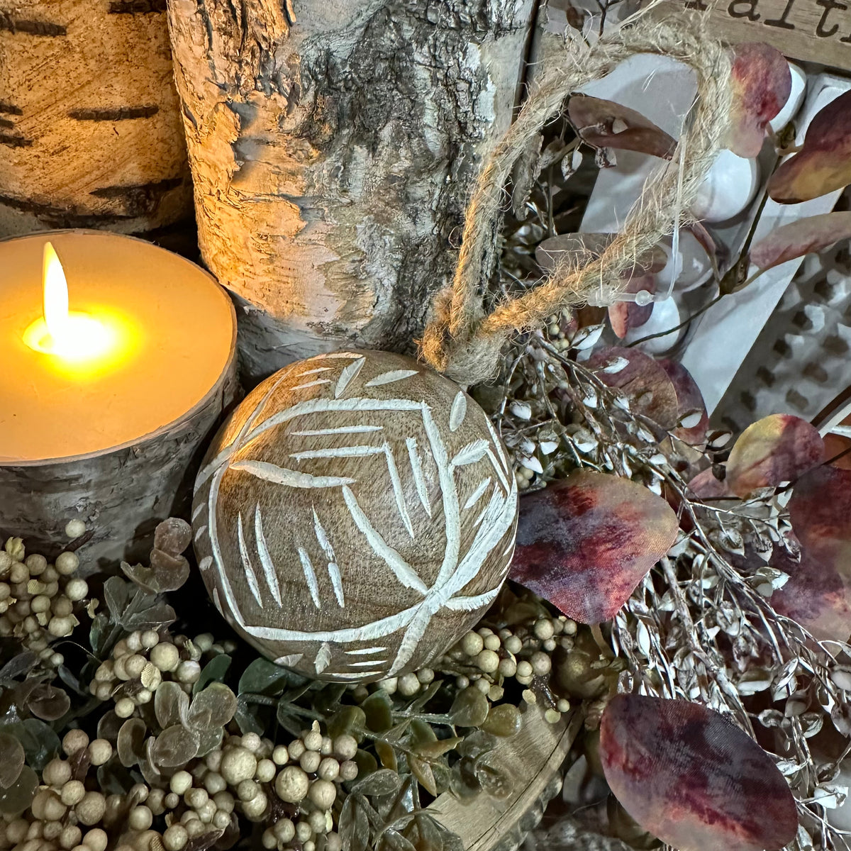 Carved Wood Orb