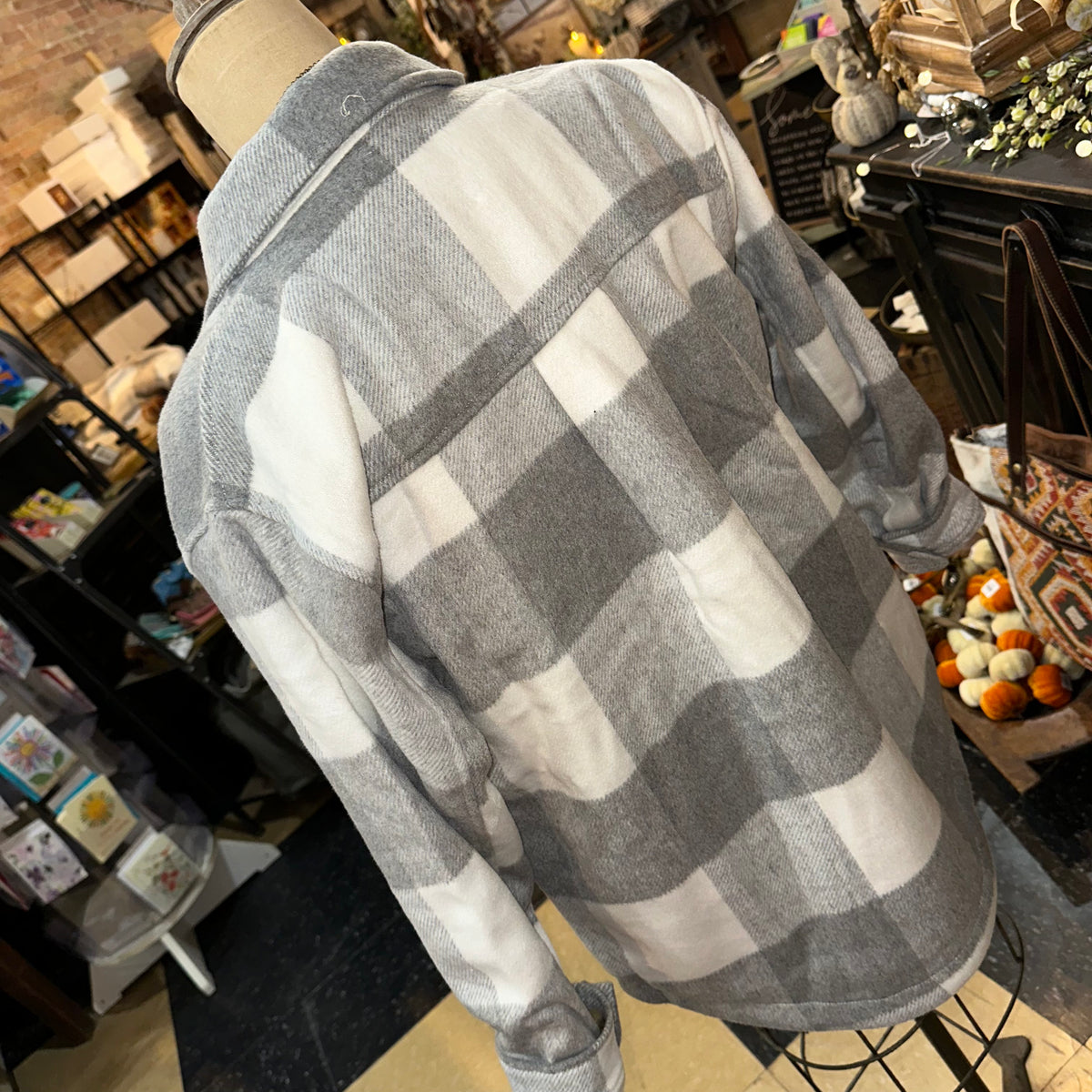 Plaid Fall Shacket | Grey