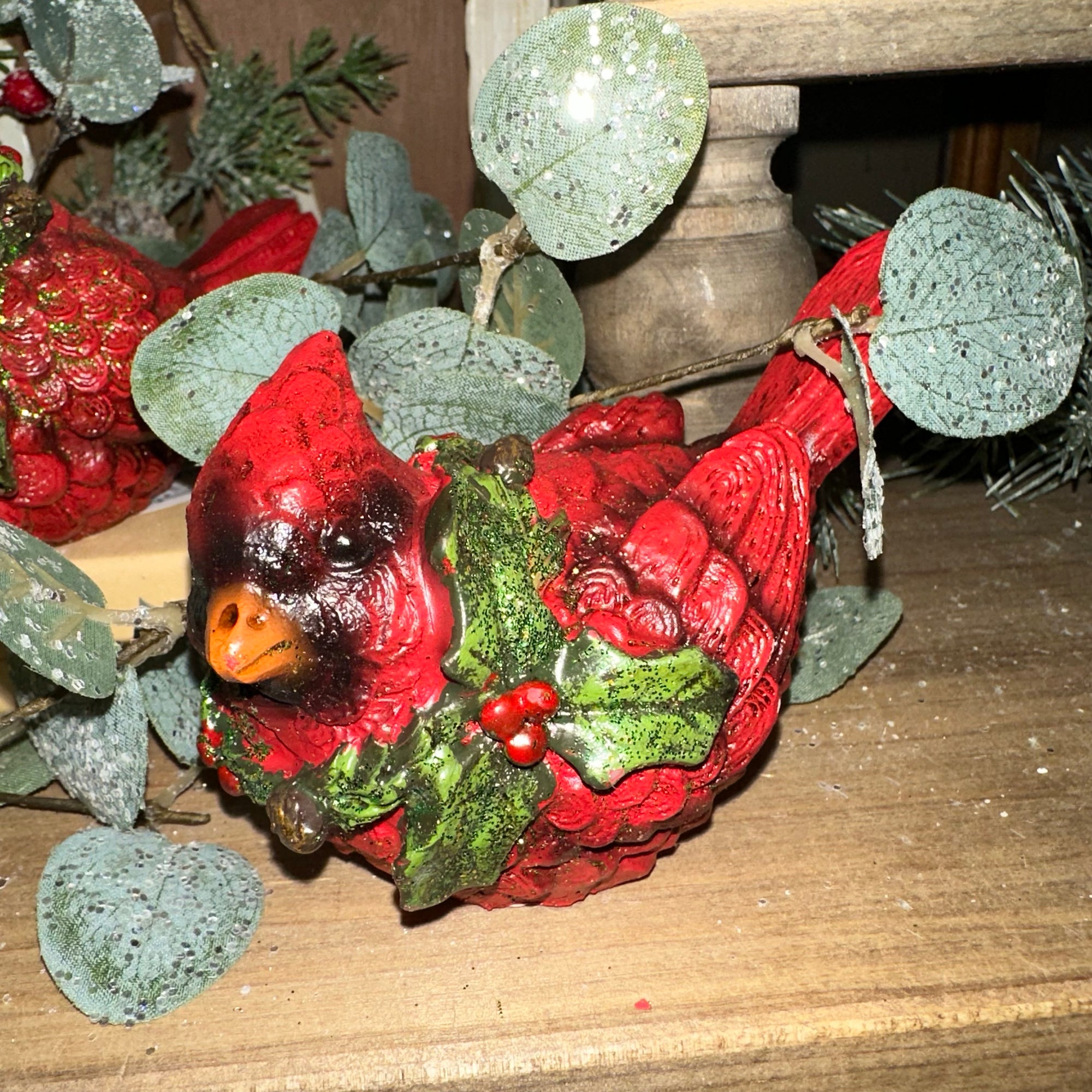 Cardinal | Holly Wreath