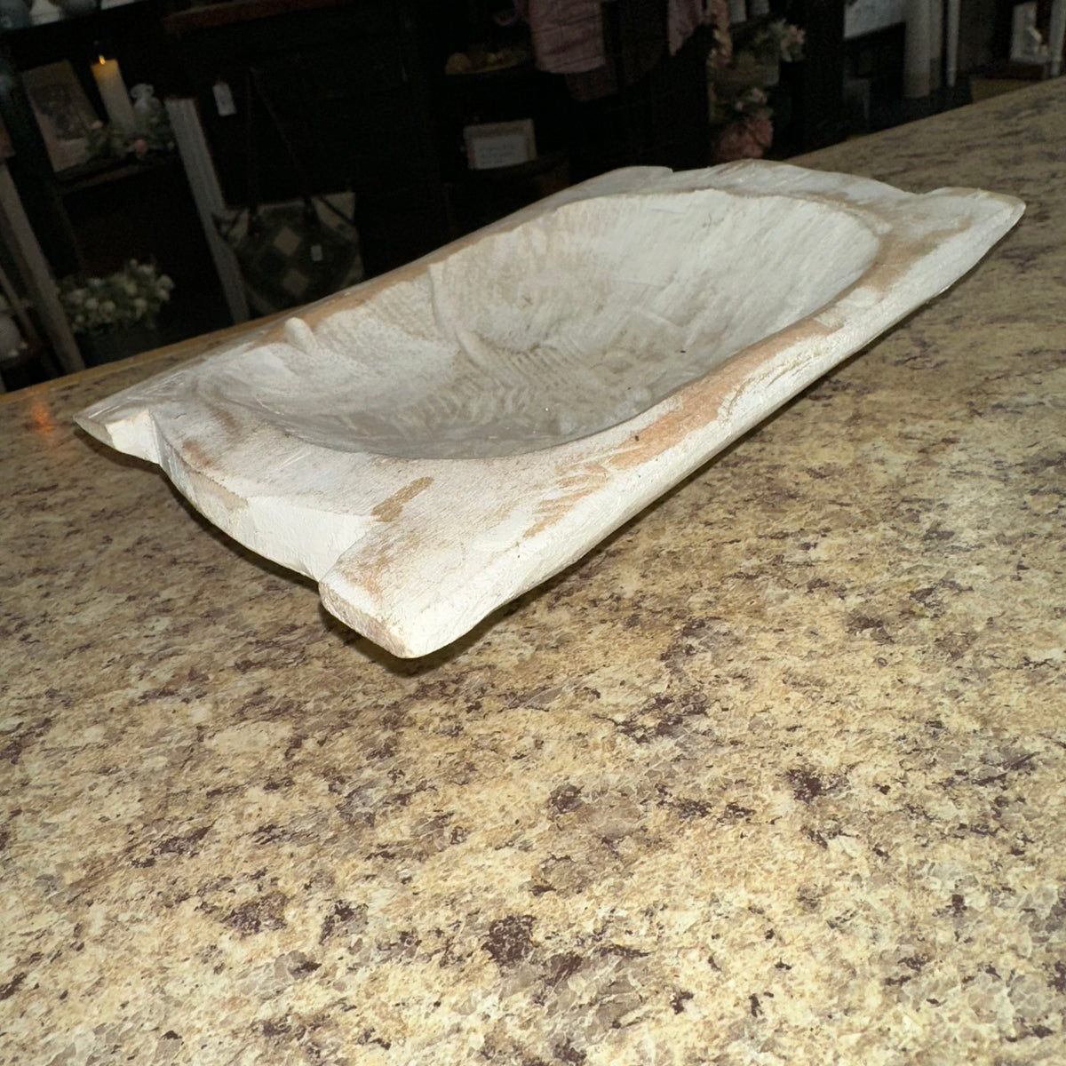 Primitive Wood Bowl | White | 9.5&quot;