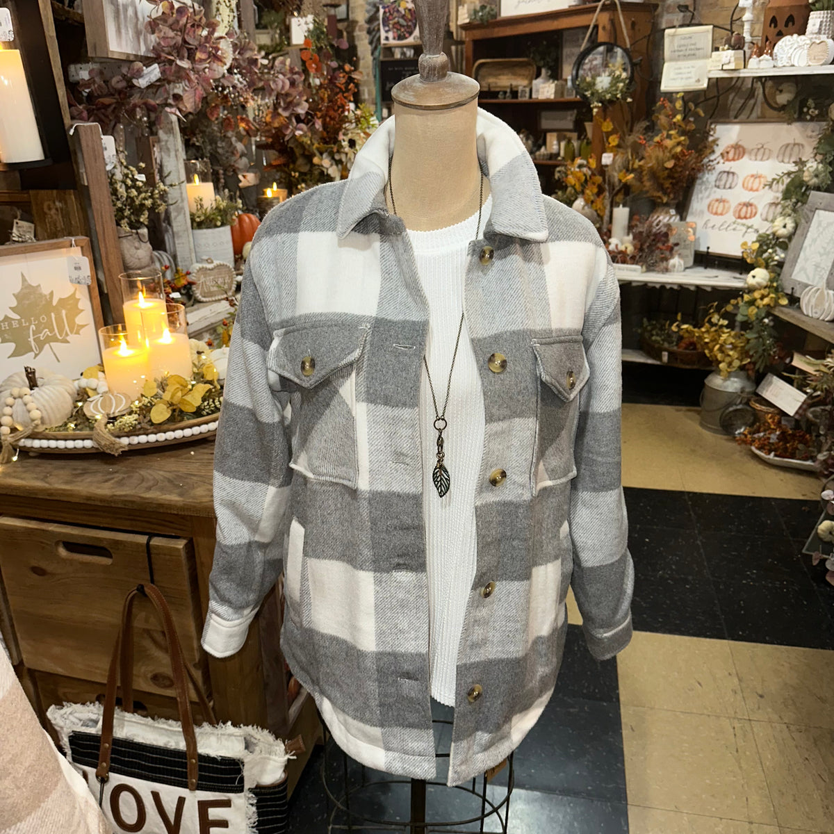 Plaid Fall Shacket | Grey