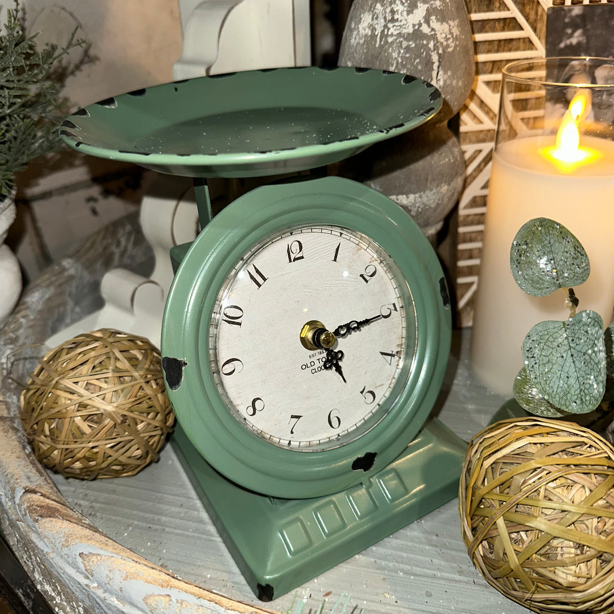 Old Town Scale Clock | Sage Green