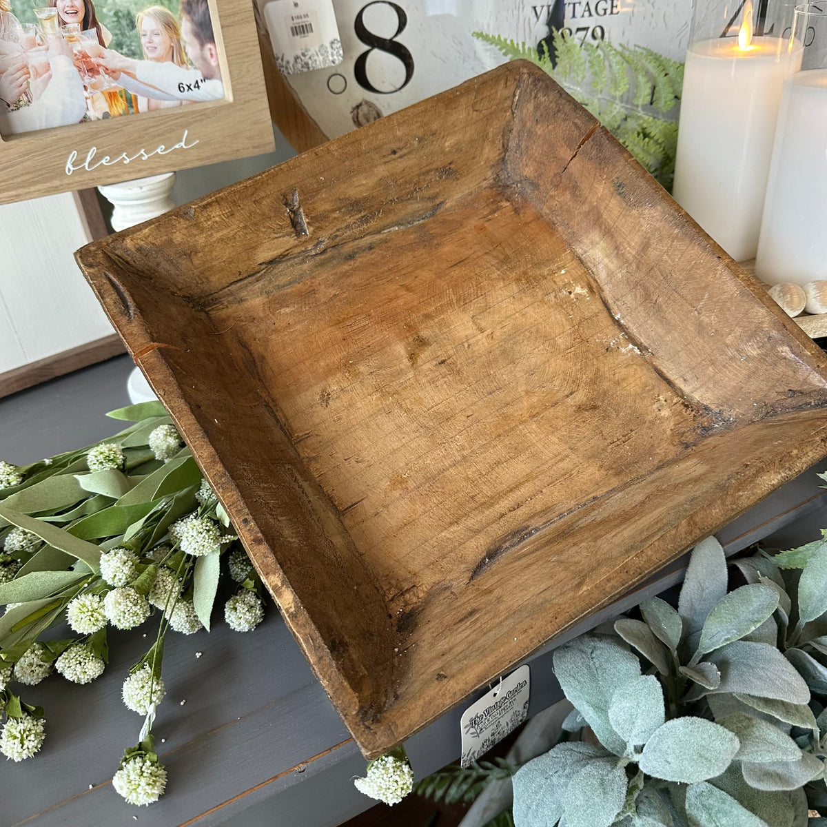 Primitive Wood Tray | Square | 12&quot;