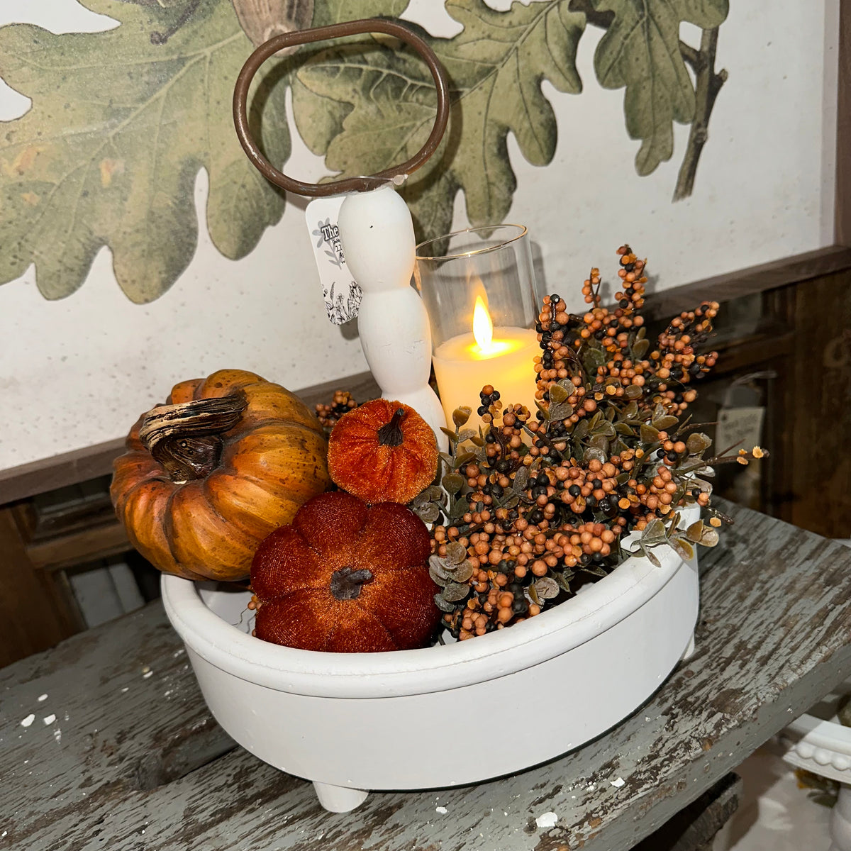 Handeled Tray | Farmhouse White