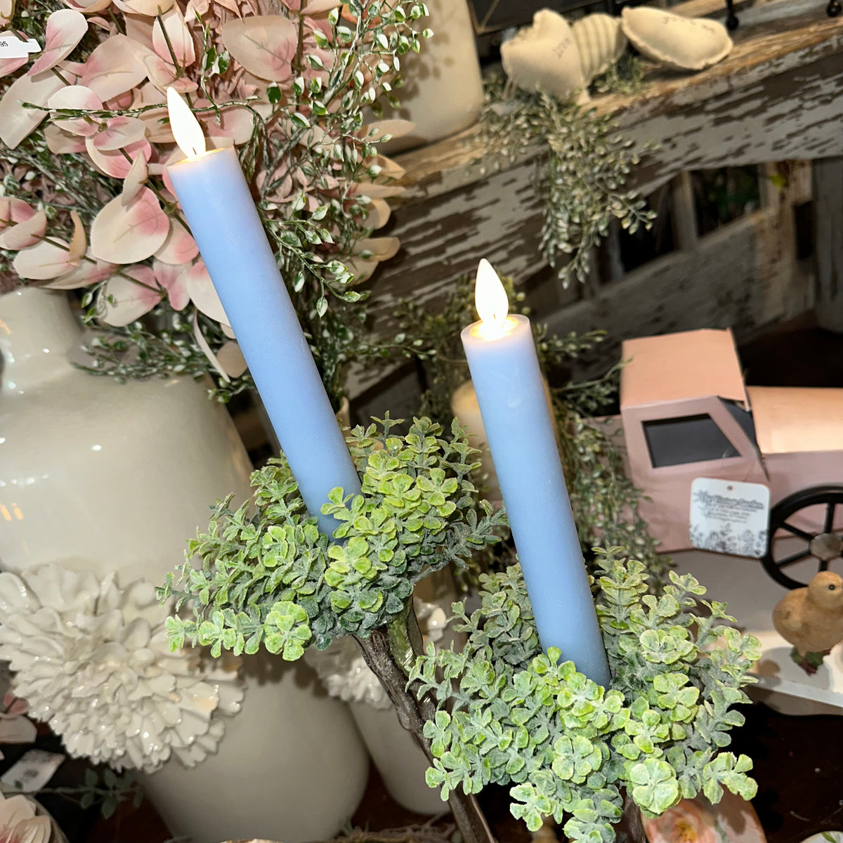 Taper Candle | Blue | Flicker Flame | Battery Operated