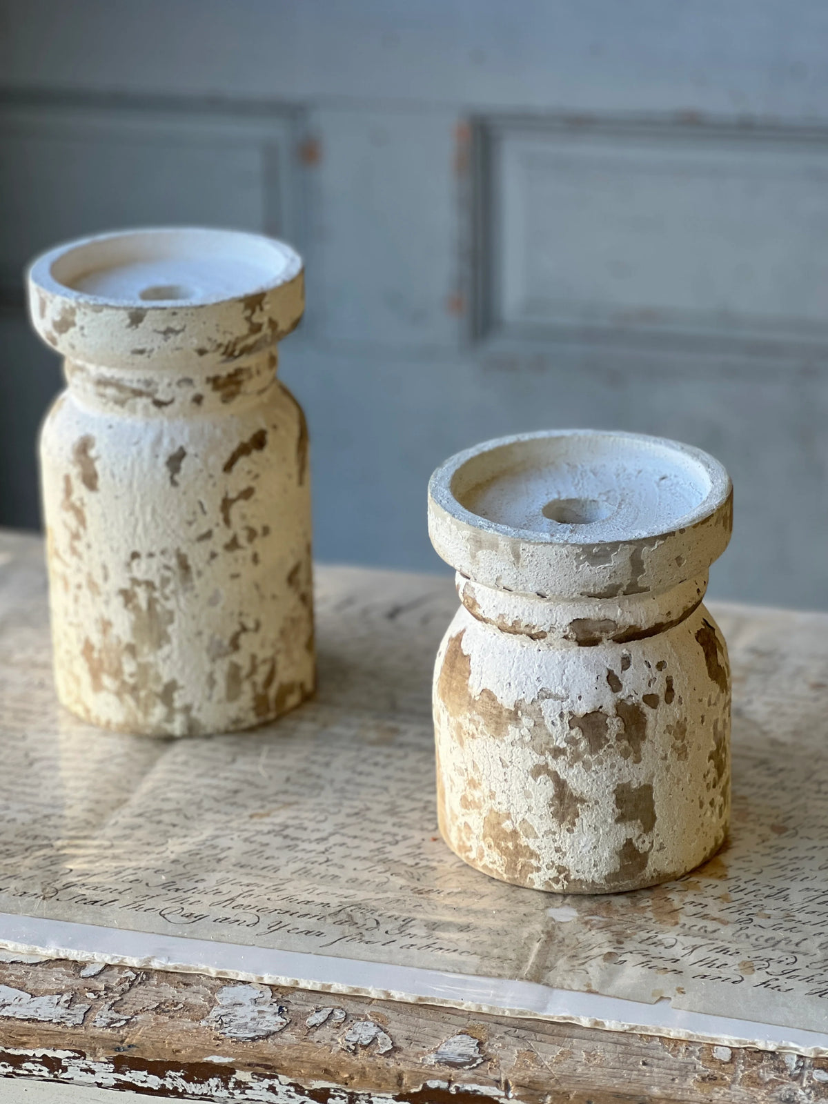 Distressed Farmhouse Candle Holder | 6-8&quot;