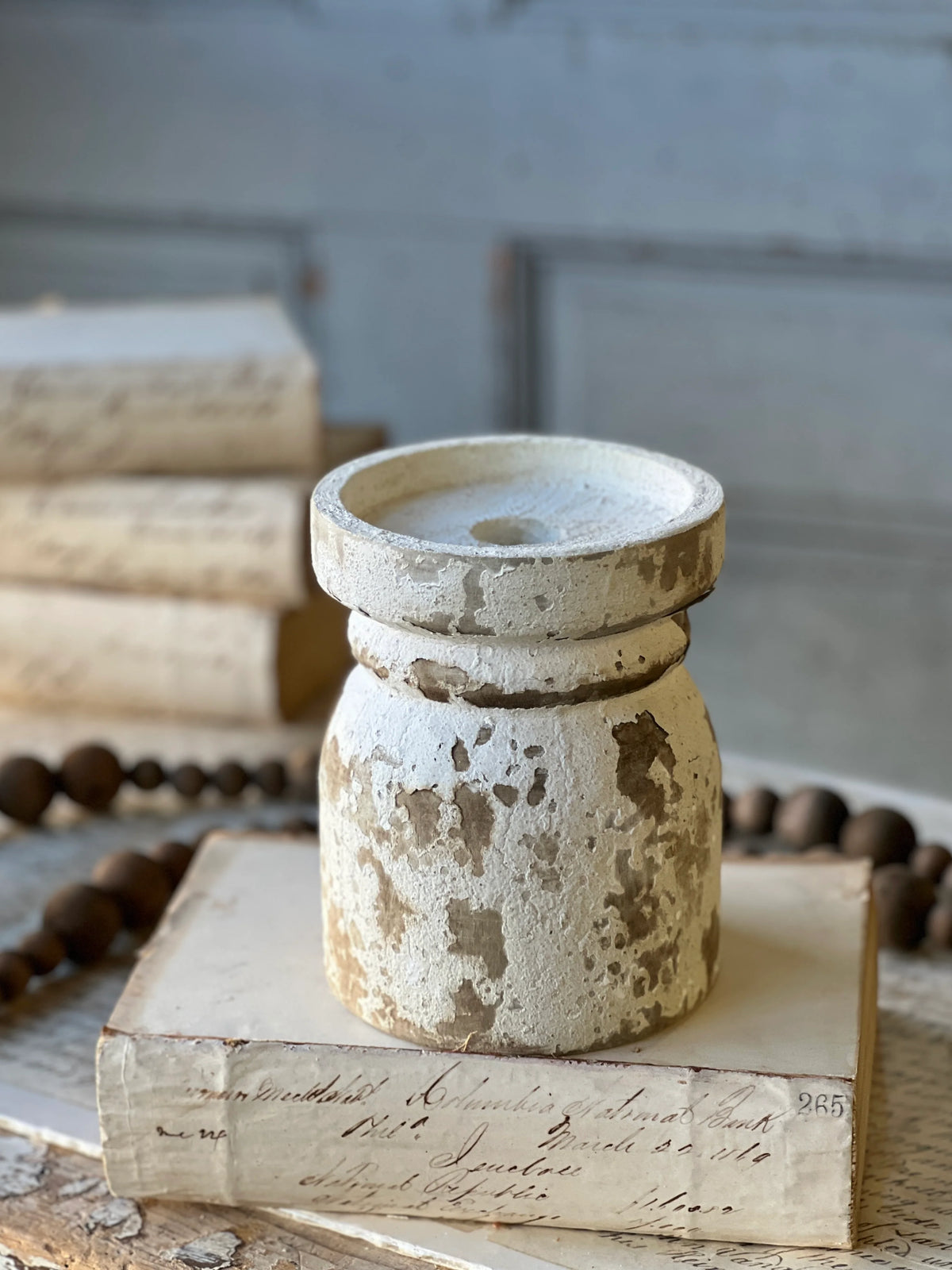 Distressed Farmhouse Candle Holder | 6-8&quot;