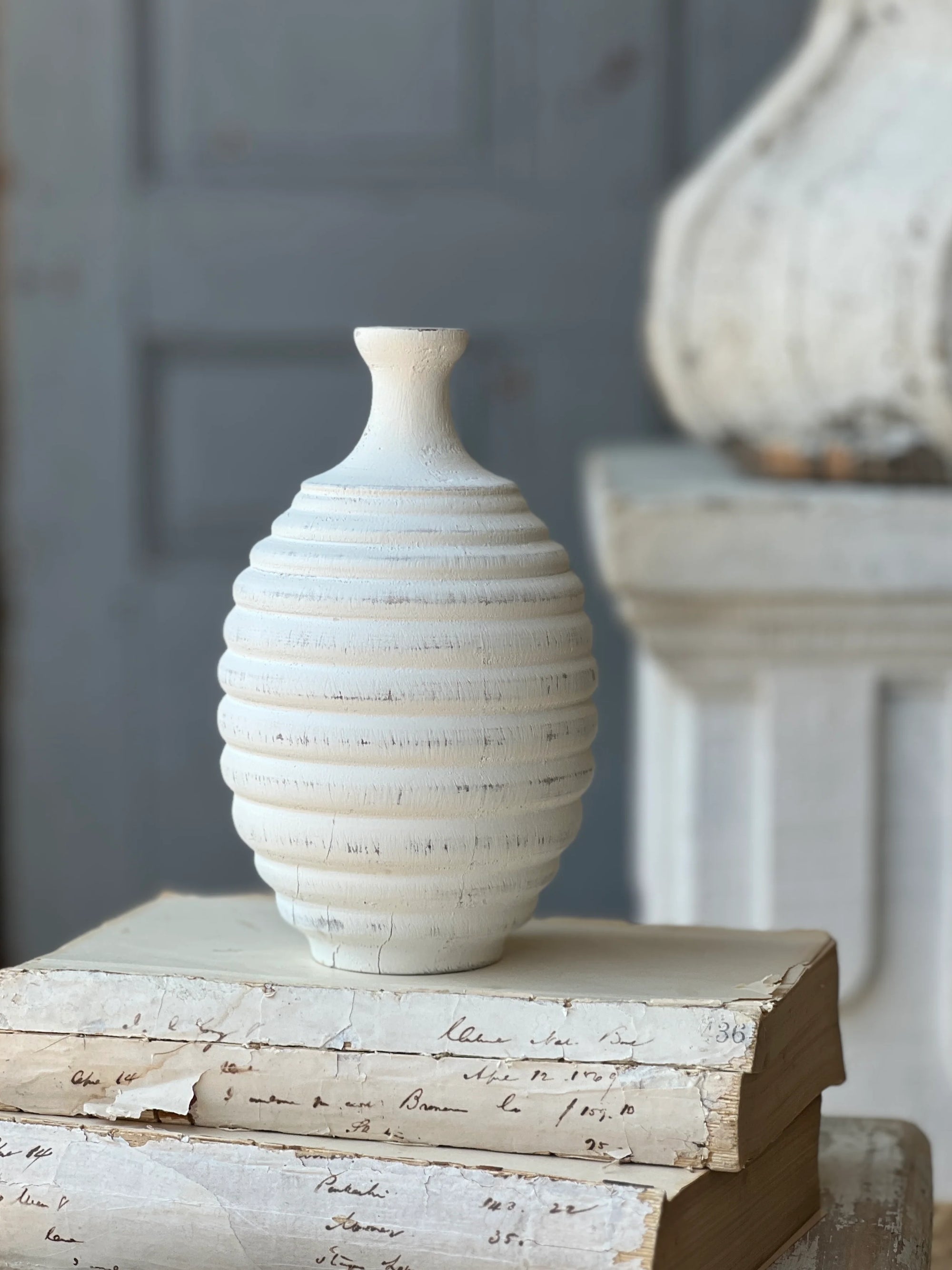 Carved Ribbed Vase | 7.5-9.5"
