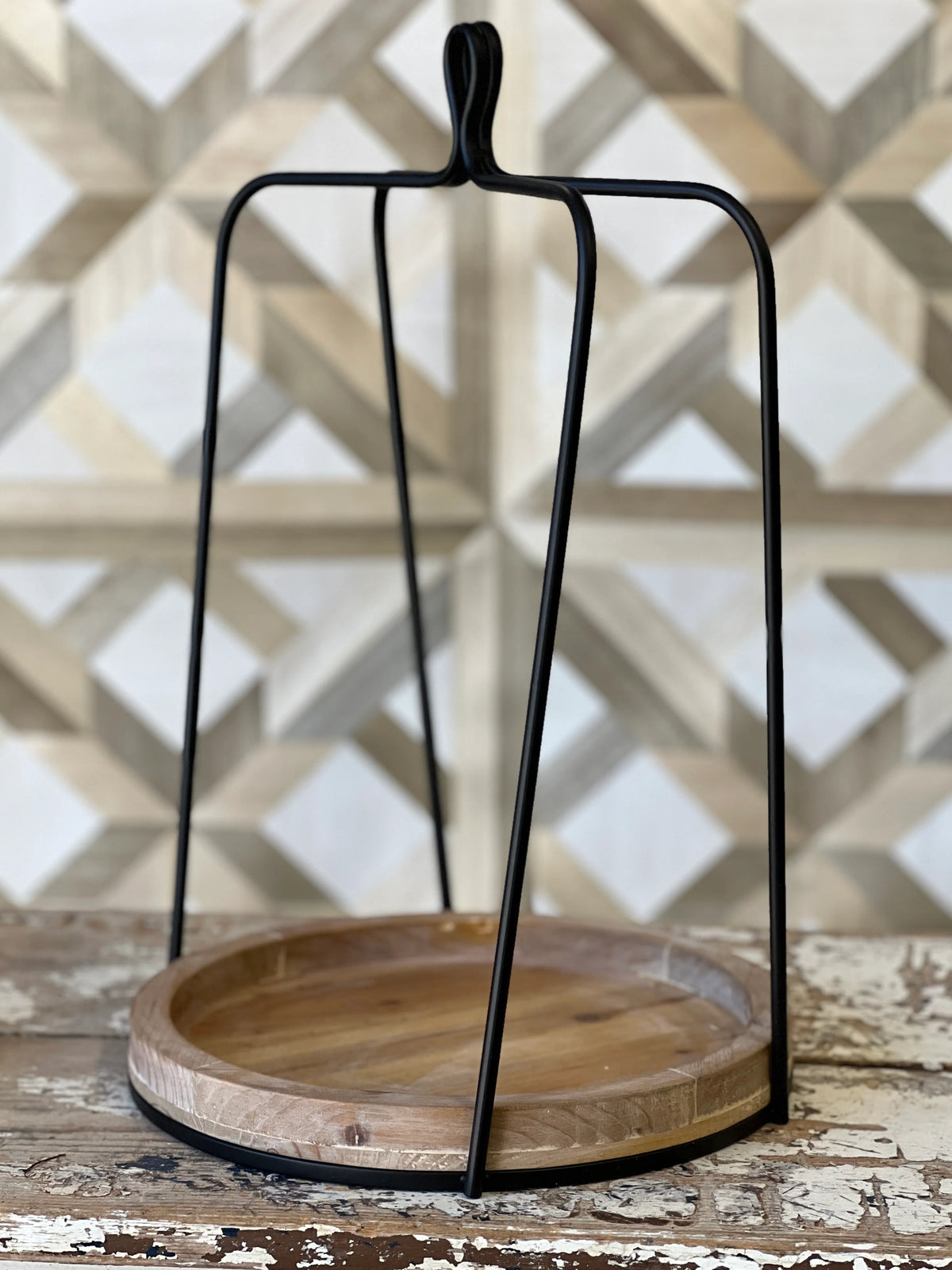 Wood &amp; Metal Lantern | Round Base