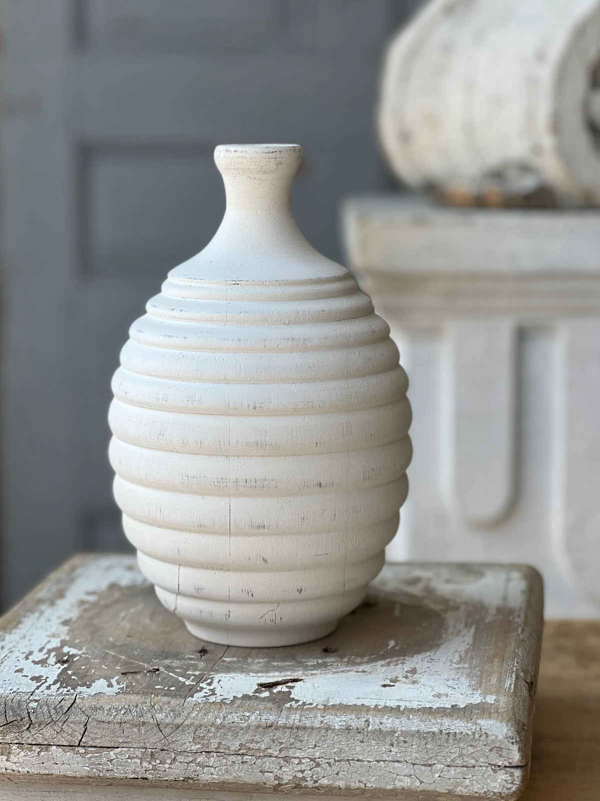 Carved Ribbed Vase | 7.5-9.5&quot;