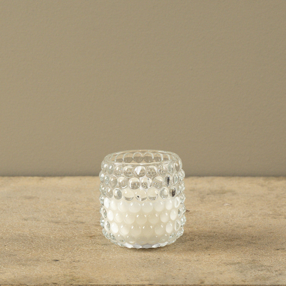 Hobnail Beaded Glass Candle | Battery Operated