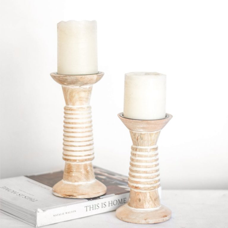 Spiral Candle Holder | Wood