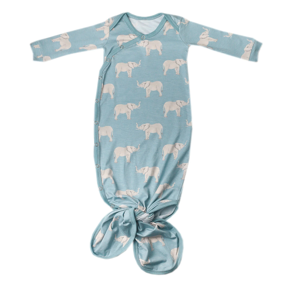Peanut Elephant | Knotted Baby Gown | Copper Pearl