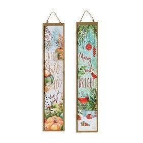 Double Sided Autumn &amp; Winter Porch Sign