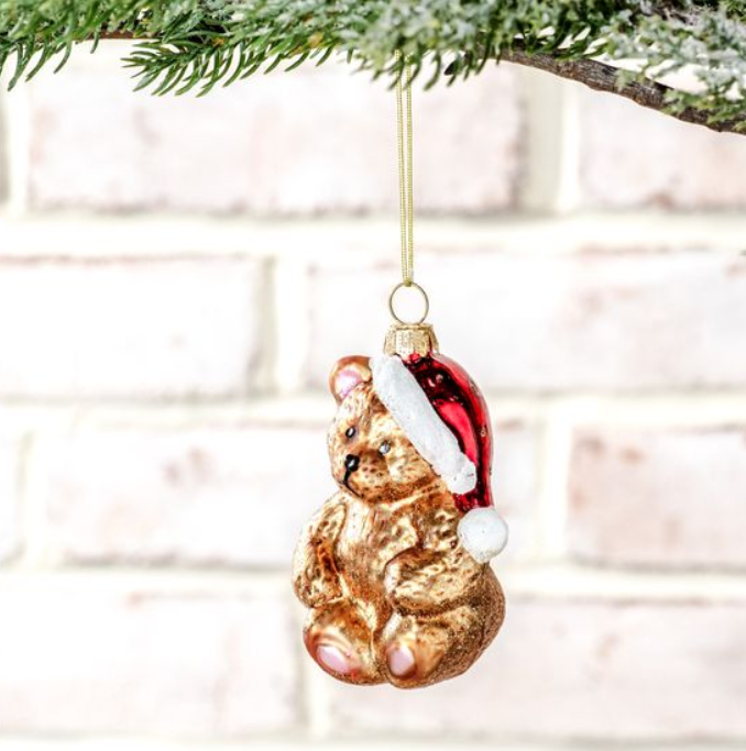 Santa Hat Teddy Bear | Ornament