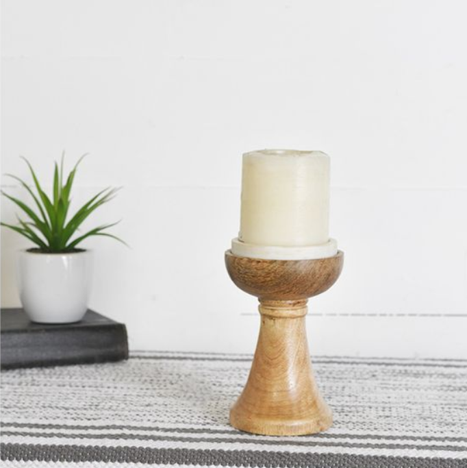 Candle Holder | Wood & Marble