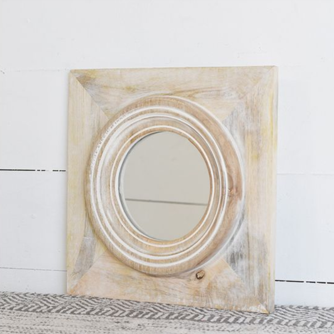 Farmhouse Mirror | Wood | 12&quot;