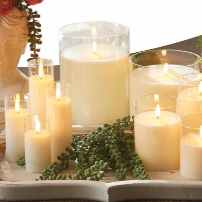 Glass Vase Candle | Ivory | Battery Operated
