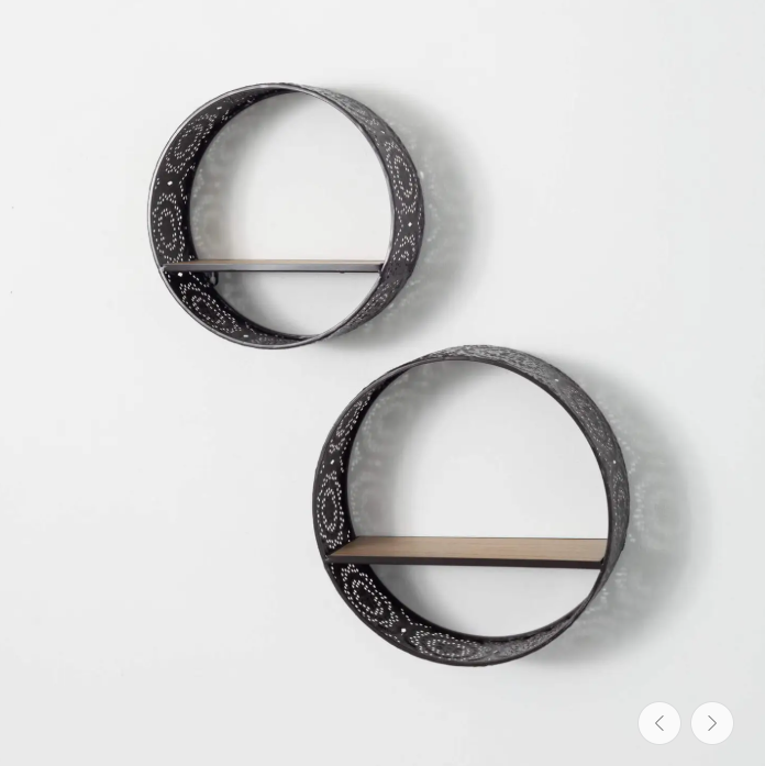 Perforated Round Metal Shelf