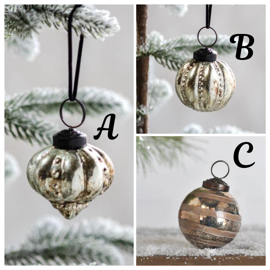 Mercury Glass Ornament | Silver