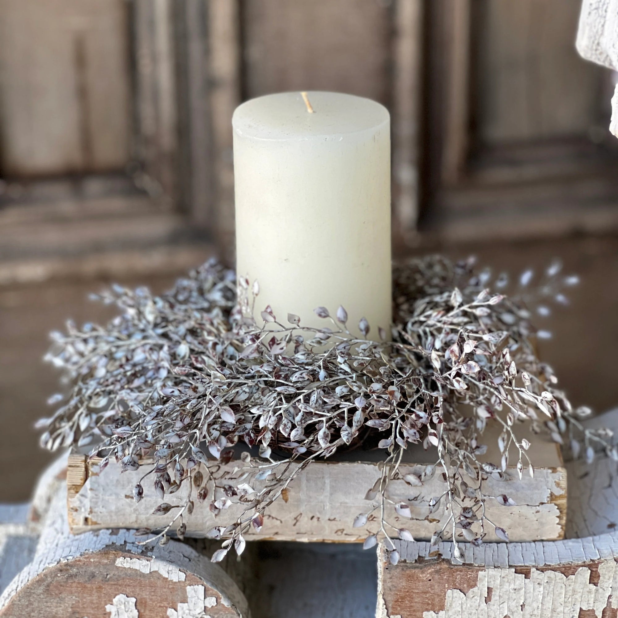 Little Luna Leaves Candle Ring | Cream | 10"