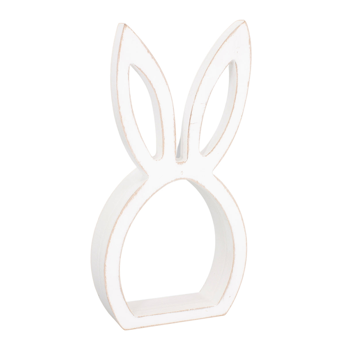 Wooden Bunny Silhouette | Rustic White