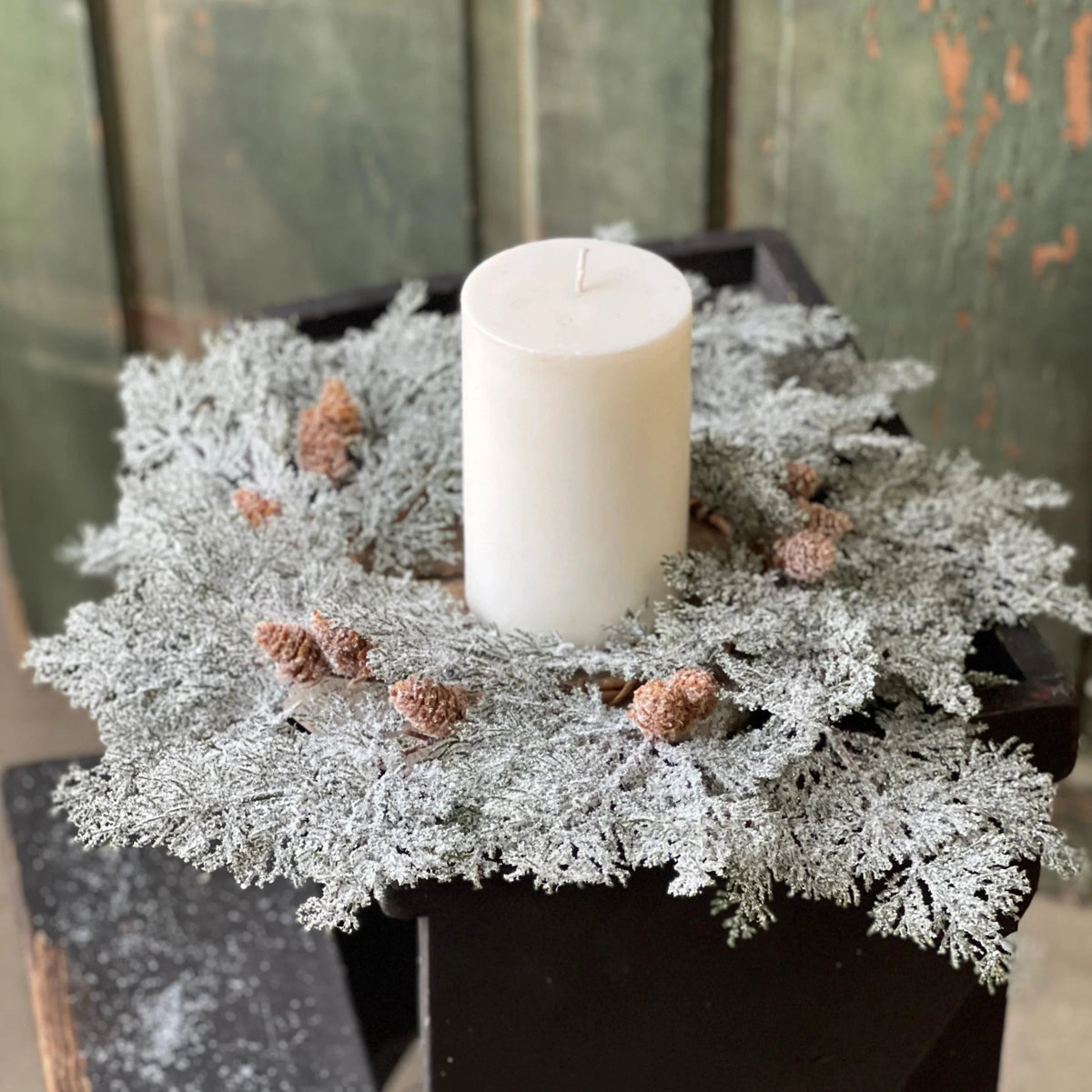 Iced Cypress Wreath | 17&quot;