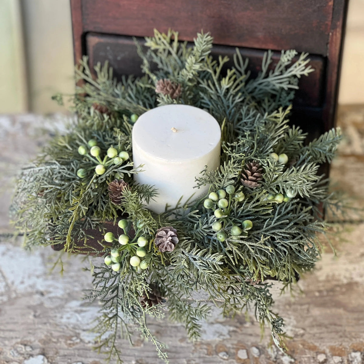 Cypress Pine Candle Ring | 11&quot;