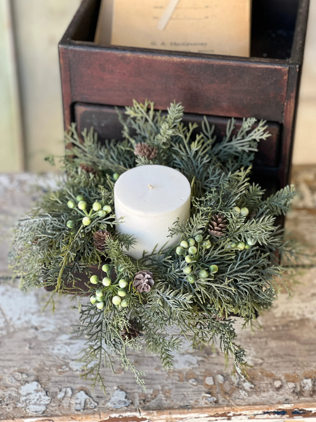 Cypress Pine Candle Ring | 11&quot;