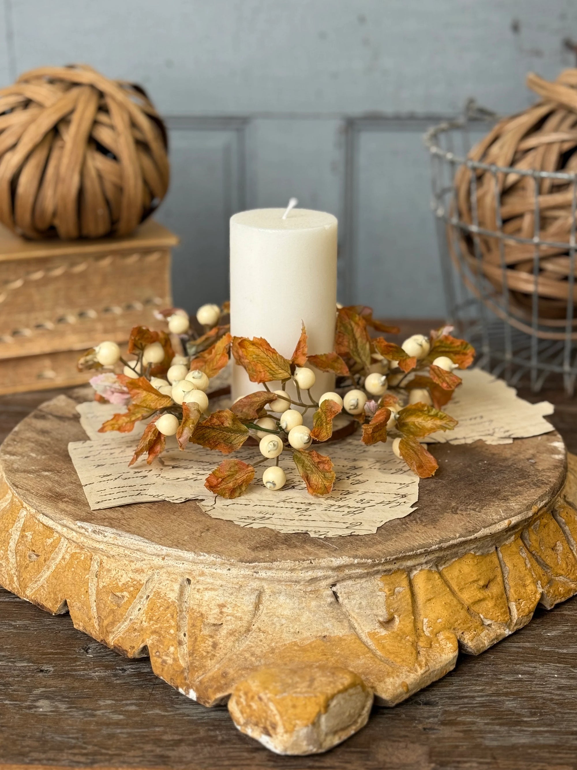 Lodenberry Leaves Candle Ring | 9”