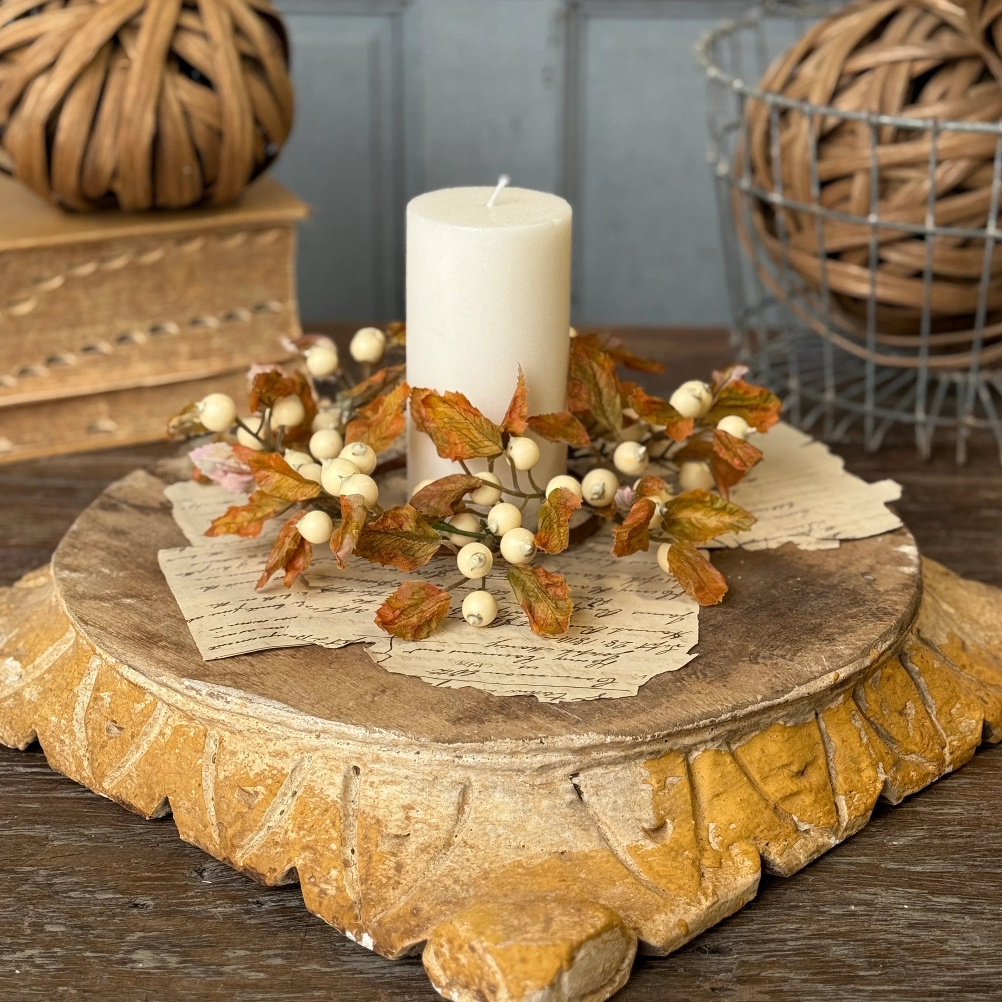 Lodenberry Leaves Candle Ring | 9”