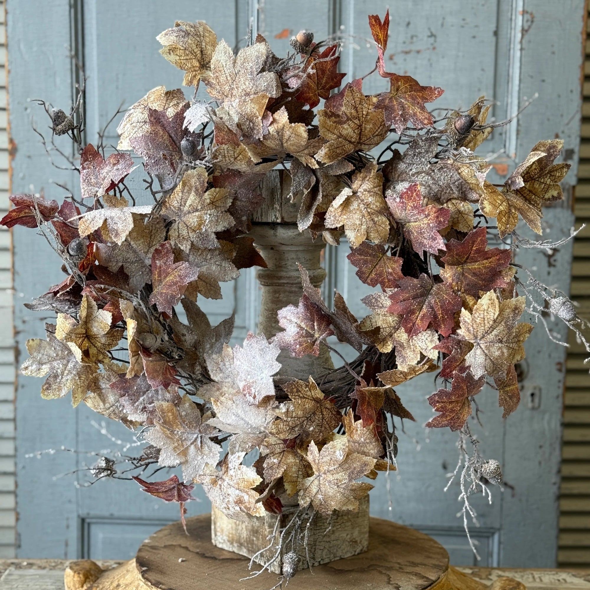 Frostbound Leaves Wreath | 22"