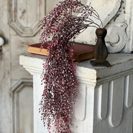 Snowy Crimson Leaves Hanging Vine | 35&quot;