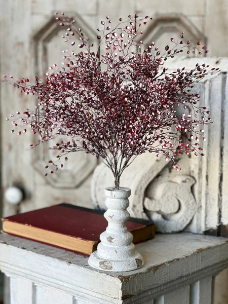Snowy Crimson Leaves Bush | 19&quot;