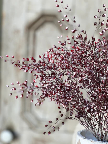 Snowy Crimson Leaves Bush | 19&quot;