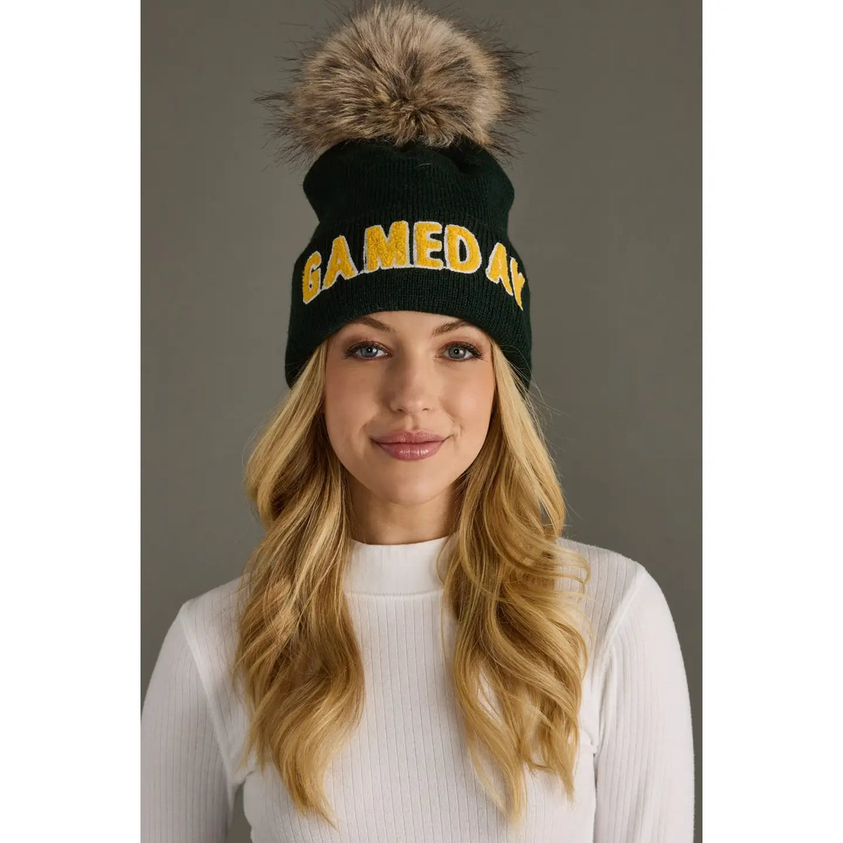 GameDay Pom Hat | Green &amp; Gold