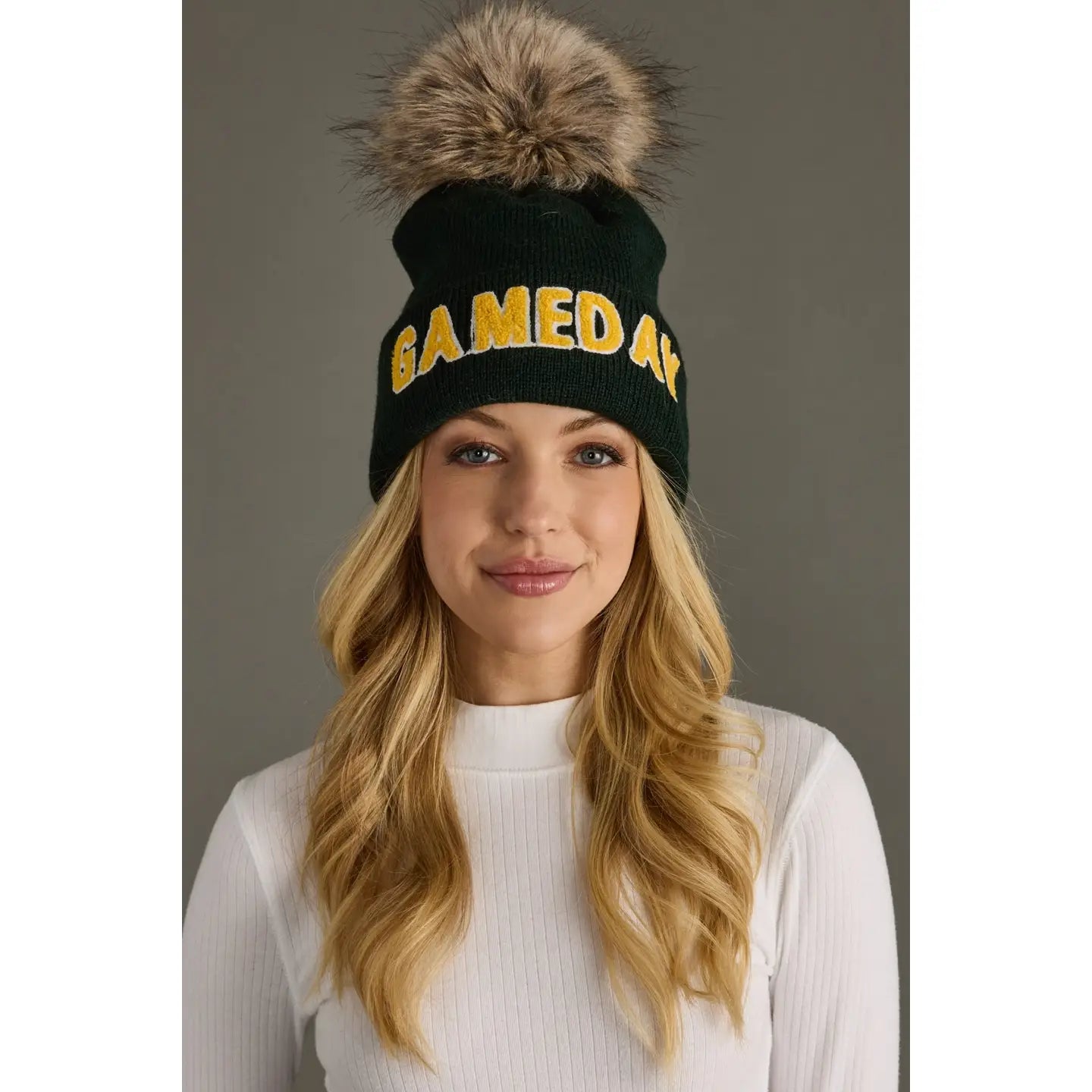 GameDay Pom Hat | Green & Gold