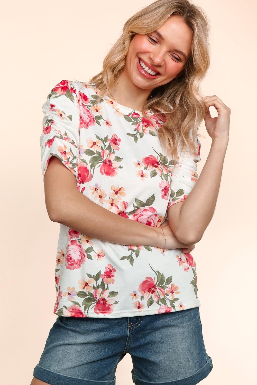 Floral Puff Sleeve Top