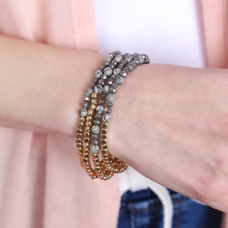 Bead Stack Bracelet | Amazonite