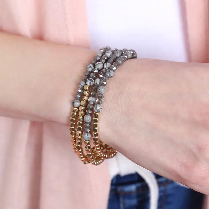 Bead Stack Bracelet | White