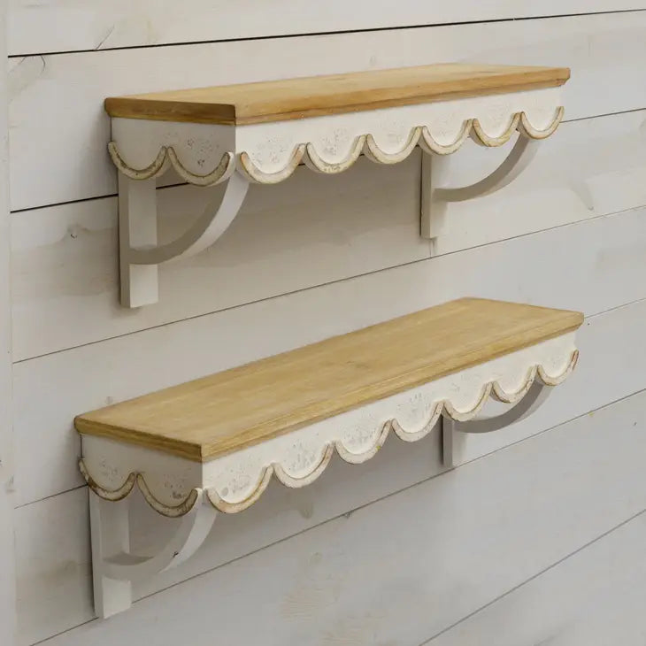 Scalloped Edge Accent Shelf | Wood