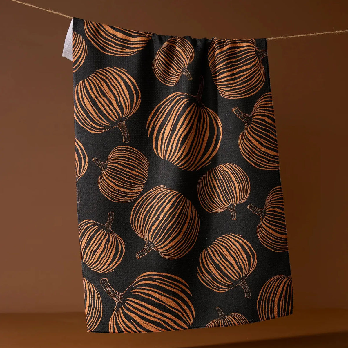 Geometry Kitchen Tea Towel | Pumpkin Noir