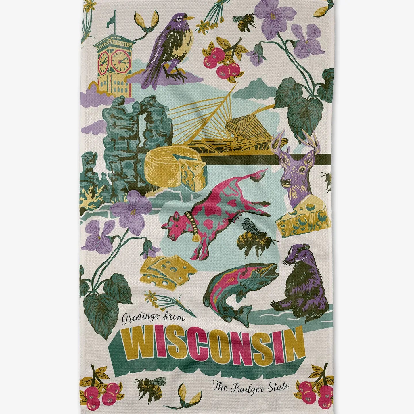 Geometry Kitchen Tea Towel | Greetings from Wisconsin