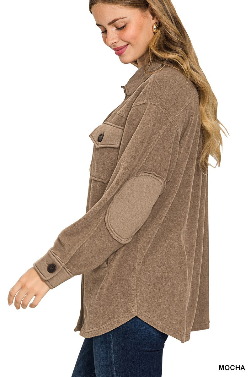 Fleece Button Up | Mocha