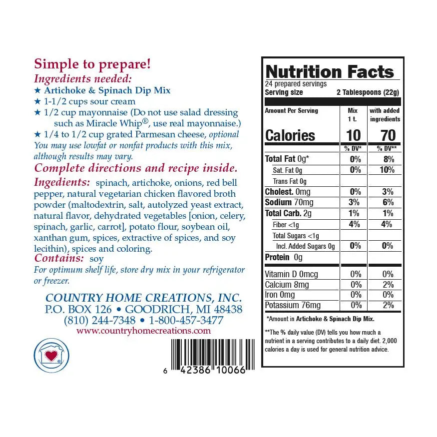 Artichoke & Spinach | Dip Mix