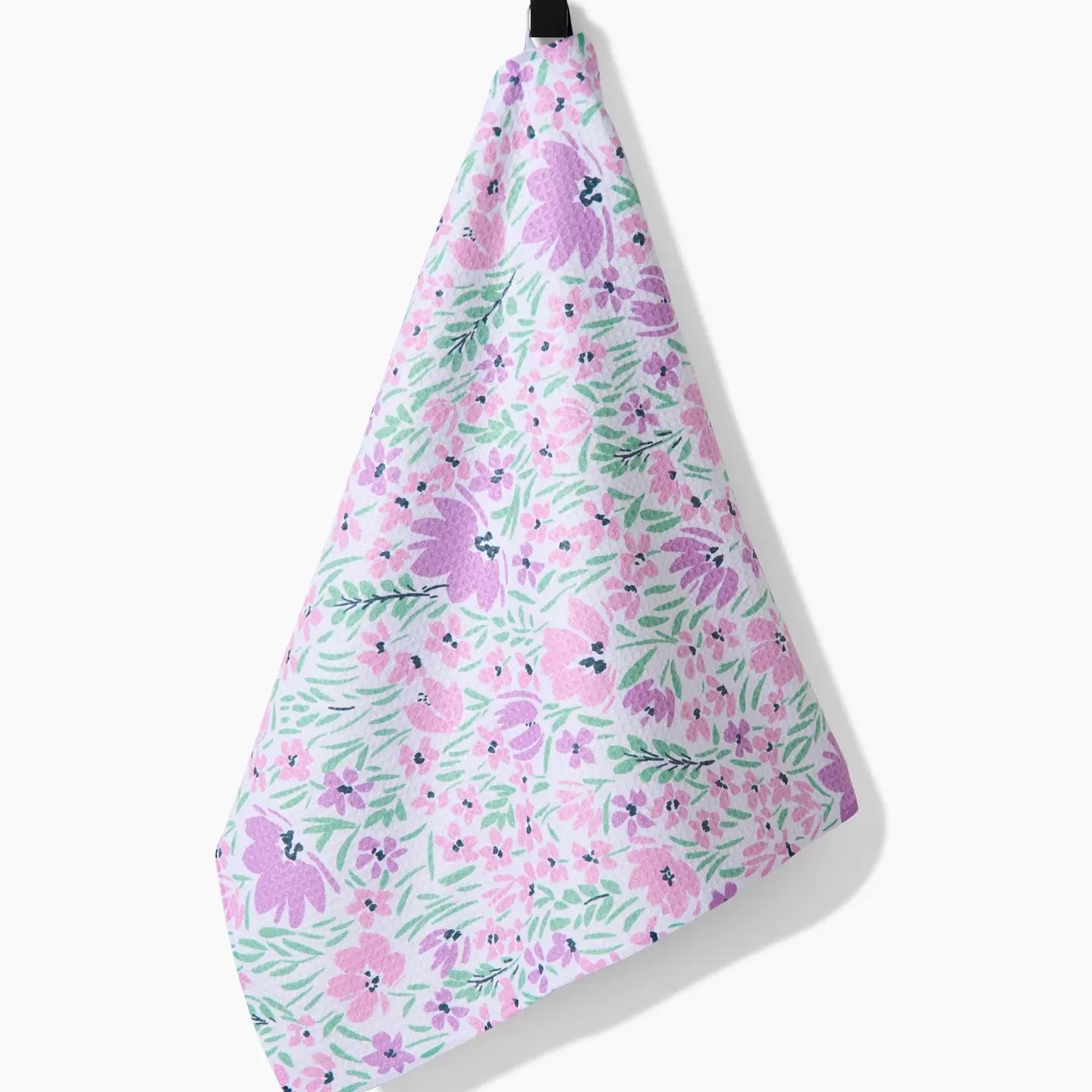 Geometry Kitchen Tea Towel | Purple Spring Blooms