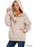 Acid Wash Fleece Oversized Hoodie | Ash Beige