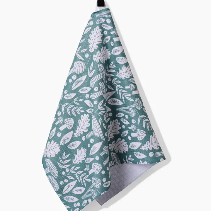 Geometry Kitchen Tea Towel | Mushrooms and Leaves