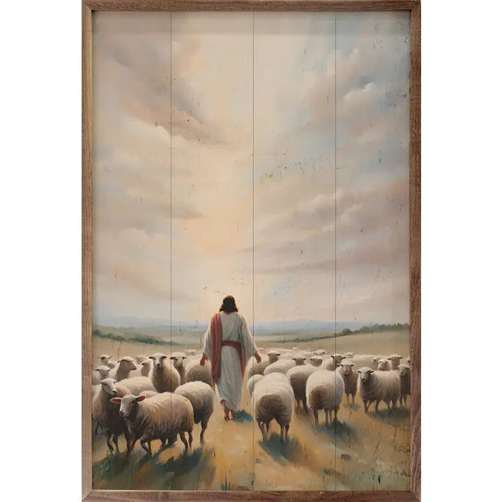 Jesus with His Flock of Sheep | Wall Art